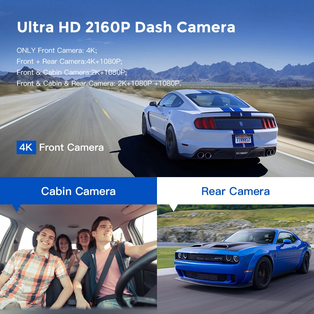 Upgrade Azdome Auto DVR M550 Pro Dash Cam 4k 5,8 GHz WLAN 2 oder 3 Kameras  Front/Kabine/Heck Cam GPS Nachtsicht Park monitor - AliExpress