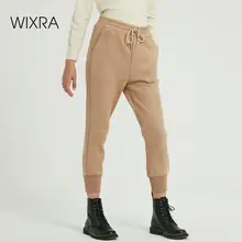 Wixra, женские повседневные замшевые брюки с высокой талией, Осень-зима, женские плотные бархатные брюки, женские брюки на шнуровке длиной до лодыжки Wixra, женские повседневные замшевые брюки с высокой талией, Осень-зима, женские плотные бархатные брюки, женские брюки на шнуровке длиной до лодыжки