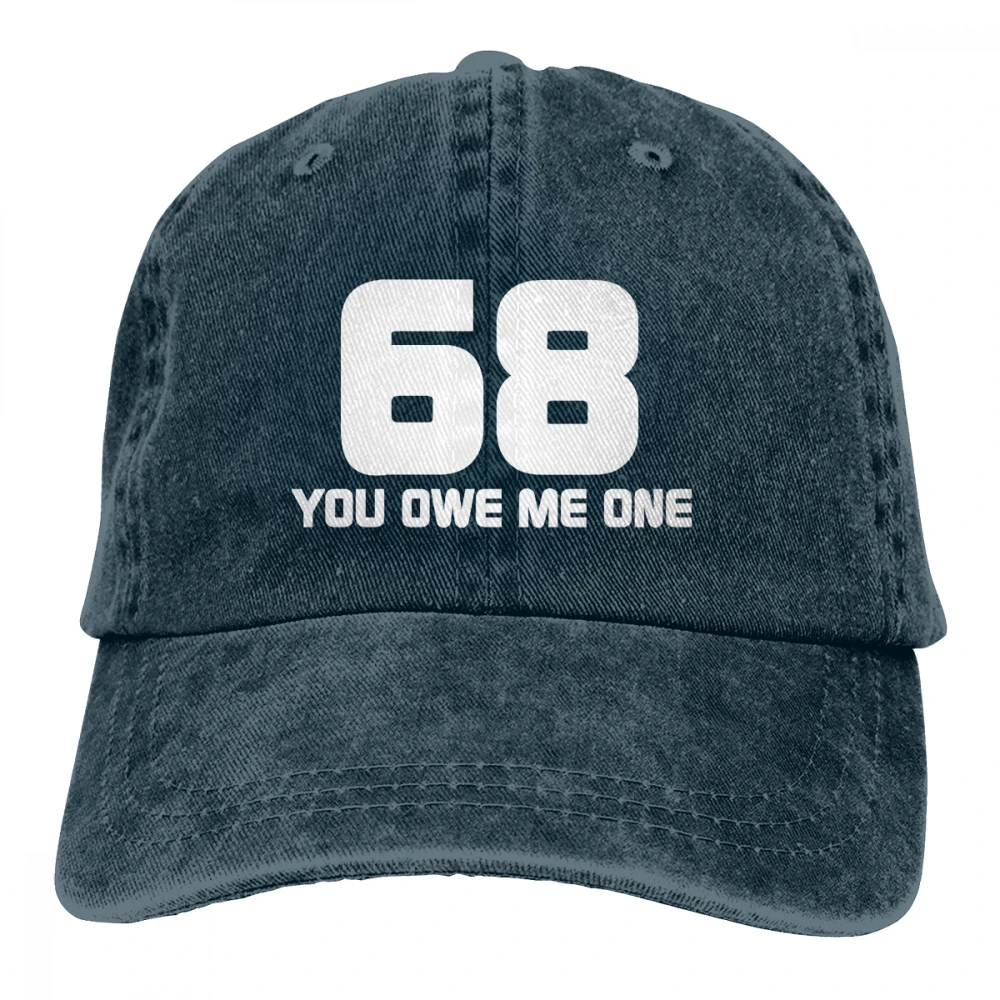 68 You Owe Me One Casquette черные унисекс Мужские Женские джинсовые бейсболка с ремешком кепки Регулируемая шляпа для гольфа папа