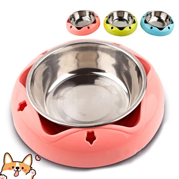 

Durable Pet Dog Bowl Stainless Steel Non-slip Drinking Feeding Dual-use Food Feeder For Small Medium Dogs Cats Pet Accessories