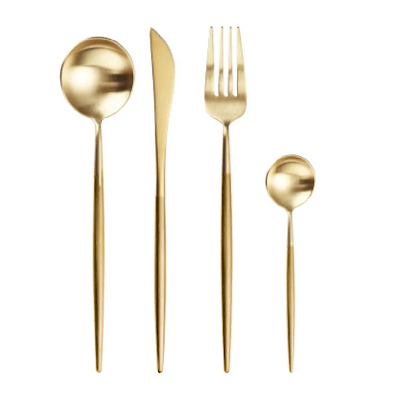 Beautiful Luxury Ornamental Gold stainles steel cutlery dinnerware flatware 