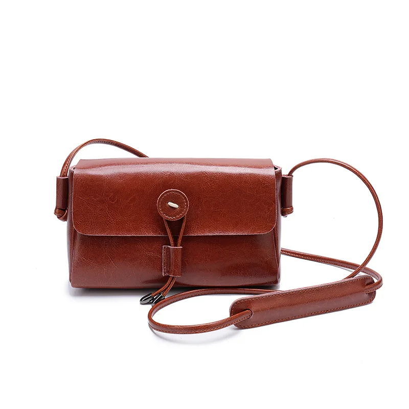 

Cowhide handbags 2020 new all-match shoulder bag solid color messenger bag