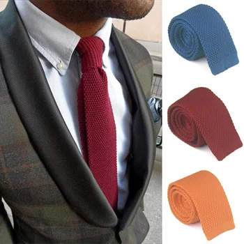 

Fashion Men's Solid Knit Knitted Tie Necktie Tie Narrow Slim Skinny Woven