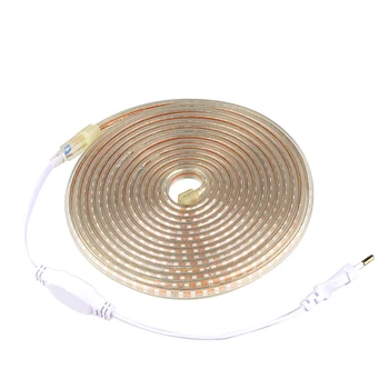 

AC220V 240V LED Strip With Switch High Brightness 120LEDS/M Flexible LED Light IP65 Waterproof LED Strip Light