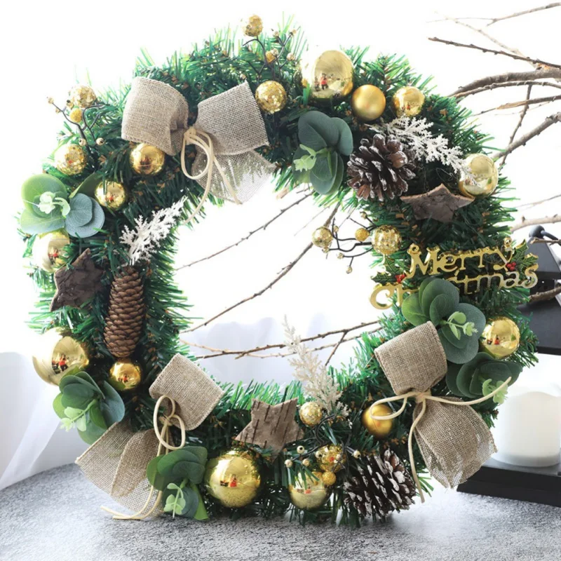 

Christmas Decoration Wreath Christmas Pine Cone Wreath Window Decoration Pendant Pine Cone Ball And Bow Christmas Gift