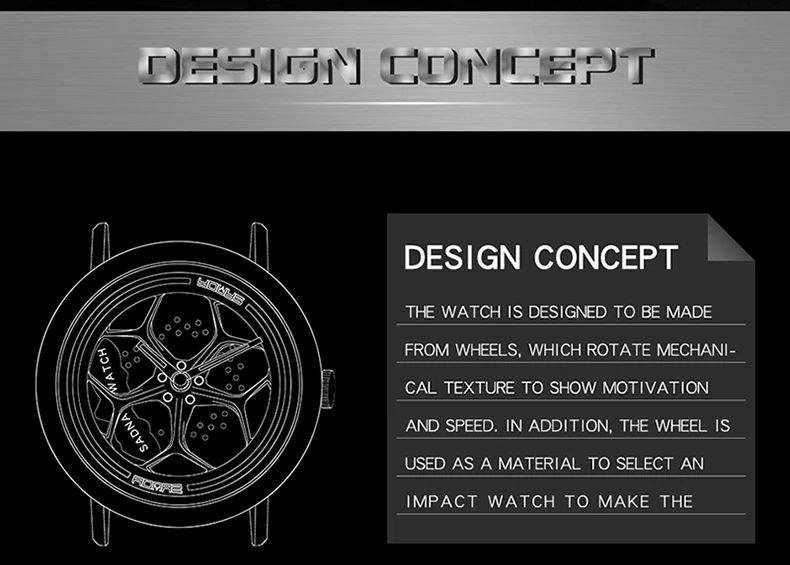 New Hot Sell Fashion Men Watches Sport Car Wheel Rim Hub Men Quartz Watch Leather Waterproof Creative 360 Degree Rotating Clock