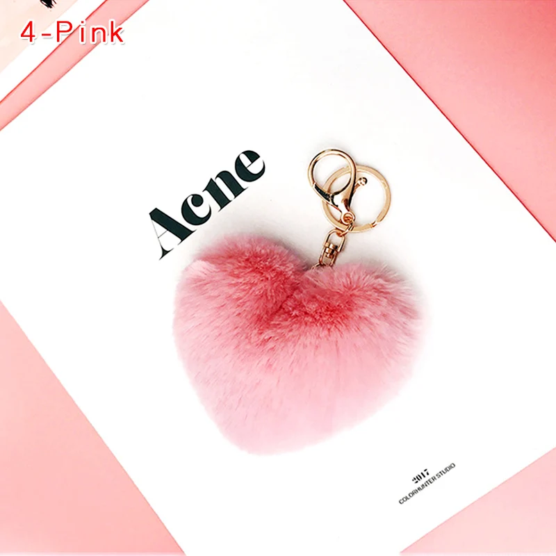 Милый плюшевый брелок в форме сердца, детские игрушки Kpop, аксессуары, сумка, подвеска, мягкие брелки, плюшевые мягкие игрушки для девочек, линия друзей - Цвет: 4-Pink