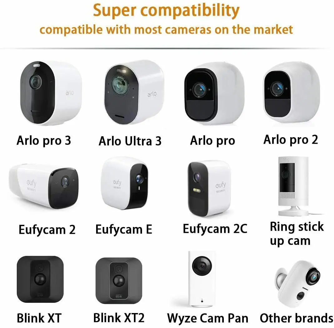 Arlo HD/Go/Light/Essentials/Spotlight 1Pack Black EufyCam 2/2C/E UIQELYS Wall Mount for Arlo Ultra 1&2 1/4 Screw Cameras Reolink Argus 3 Arlo Pro 2/3/4 Ring Stick up Cam 