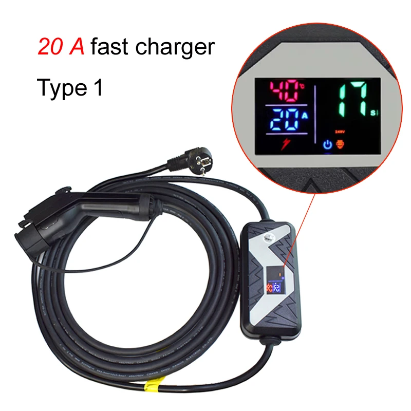 7.6 Meters 25 ft SAE J1772 AC Level 2 Charging Coupler Type 1 Electrical Car Vehicle Charger Portab