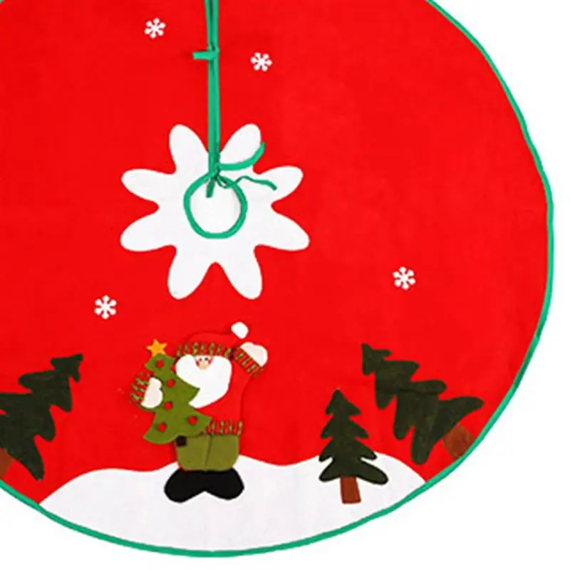 90cm Christmas Tree Skirt Three-Dimensional Santa Clause Non-Woven Chic Christmas Tree Decoration Tree Base Decoration For Party