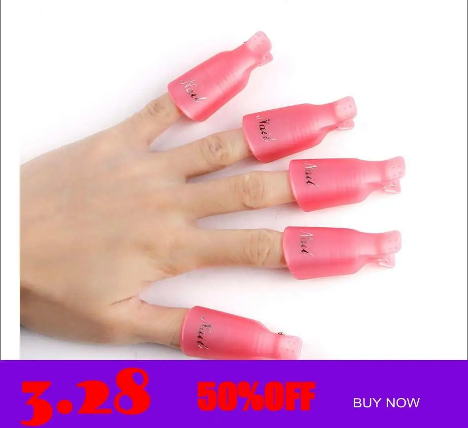 

Nail Art Soak Off Cap Clip UV Gel Polish Remover Wrap Tool Nail Art Tips for Fingers Nail Polish Remover Nail Tool 10PCS/set
