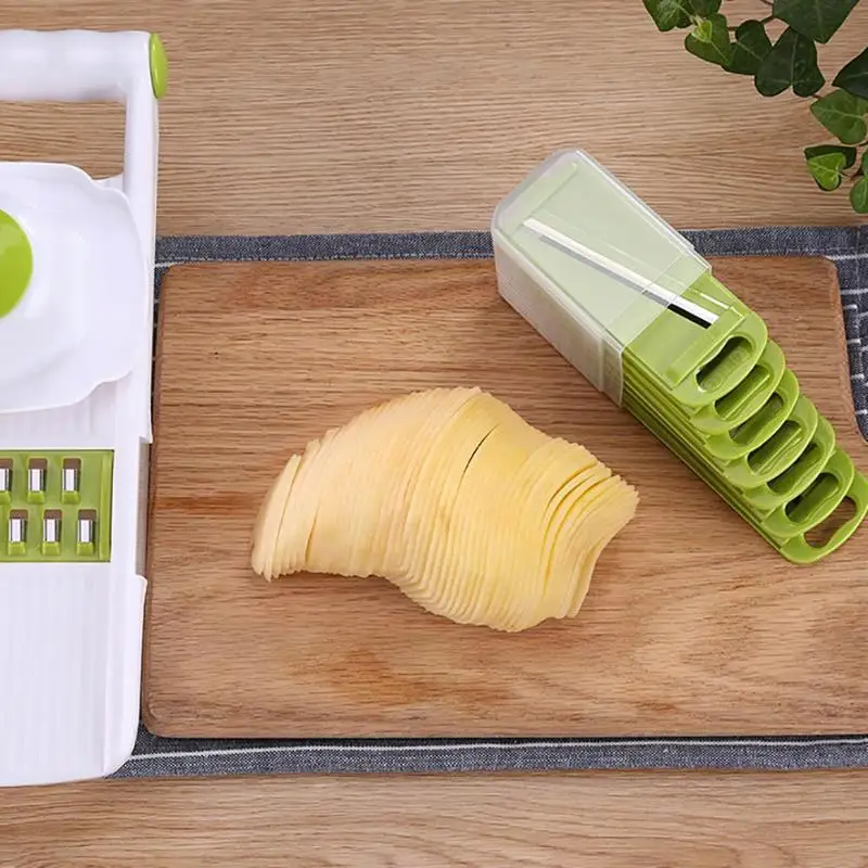 VKTECH 8Pcs/Set Manual Vegetable Fruit Slicer Cutter Stainless Steel Potato Carrot Grater Shredder Garlic Grind Kitchen Tools