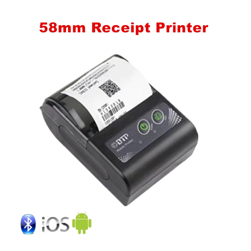 Мини Pocket Pos Термальный чековый принтер 58 мм штрих-код Фото Принтер мобильный банкнот машина для Android iOS ПК - Цвет: Printer only
