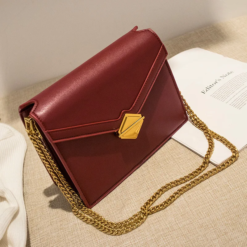

Lock Chain Small Bag Women's 2019 New Style Korean-style-Style Retro Shoulder Bag Simple Shoulder Bag Versatile WOMEN'S Bag