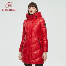 HaiLuoZi 2021 Women's Winter Jacket Long Slim Fashion Casual Thick Women Coat Hooded Parka Female Elegant Jackets Outwear 887