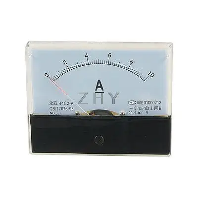 

44C2 DC 0-10A Rectangle Analog Panel Ammeter Gauge