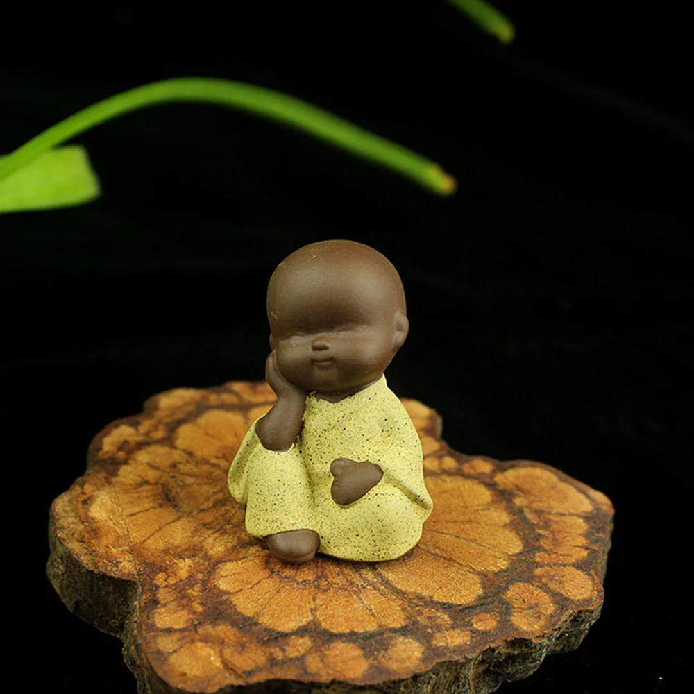 

Cute Buddha Statue Monk Figurine Mandala Tea Pet Ceramic Crafts Ornaments #AR 2