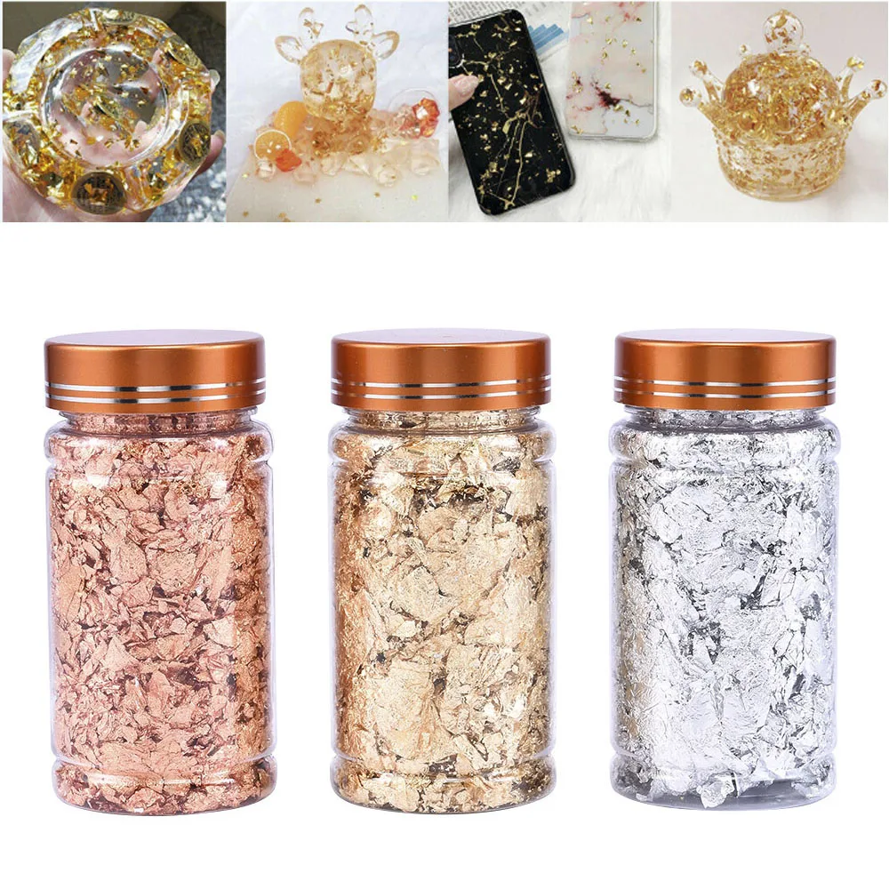 Nail Art Shiny Foil Leaf Gold Flakes Chunky Glitter Body Decor Makeup Art Decor New Years