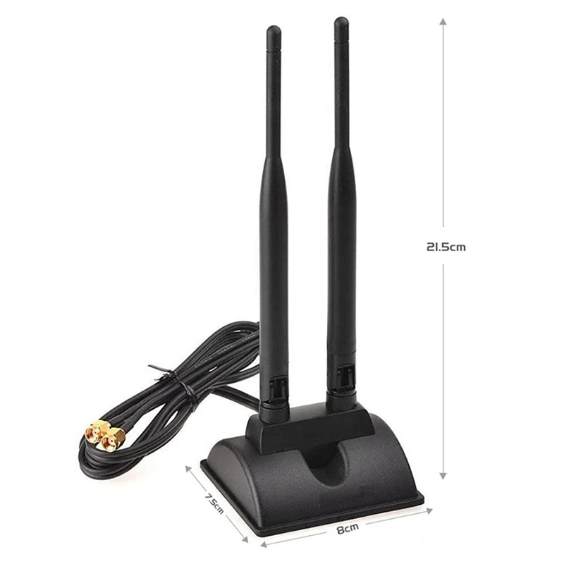 HOT-2.4G/5G Dual-Band Antenna with 6.5Ft Extension Cable 6DB Magnetic Base Wireless Network Card WIFI SMA Antenna