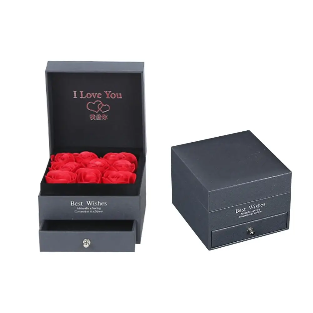 

Rose Jewelry Box With Surprise Languages I Love You Necklace Wonderful Flower Boxes For Mother Girlfriend Valentine's Day Gifts