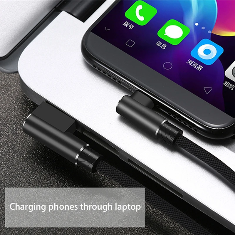 Кабель Micro Usb быстрая зарядка 90 градусов локоть данных синхронизировать мобильный телефон зарядное устройство для Android нейлоновый кабель для samsung S7 S6 Cabel Kablo