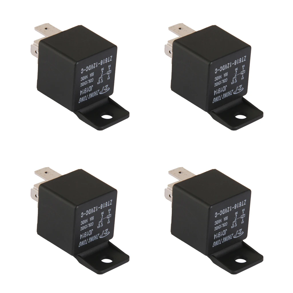 4x Car Truck Automotive DC 12V 80A 80 AMP SPDT Relay 5 Pin 5P For Headlight 4x Car Truck Automotive DC 12V 80A 80 AMP SPDT Relay 5 Pin 5P For Headlight
