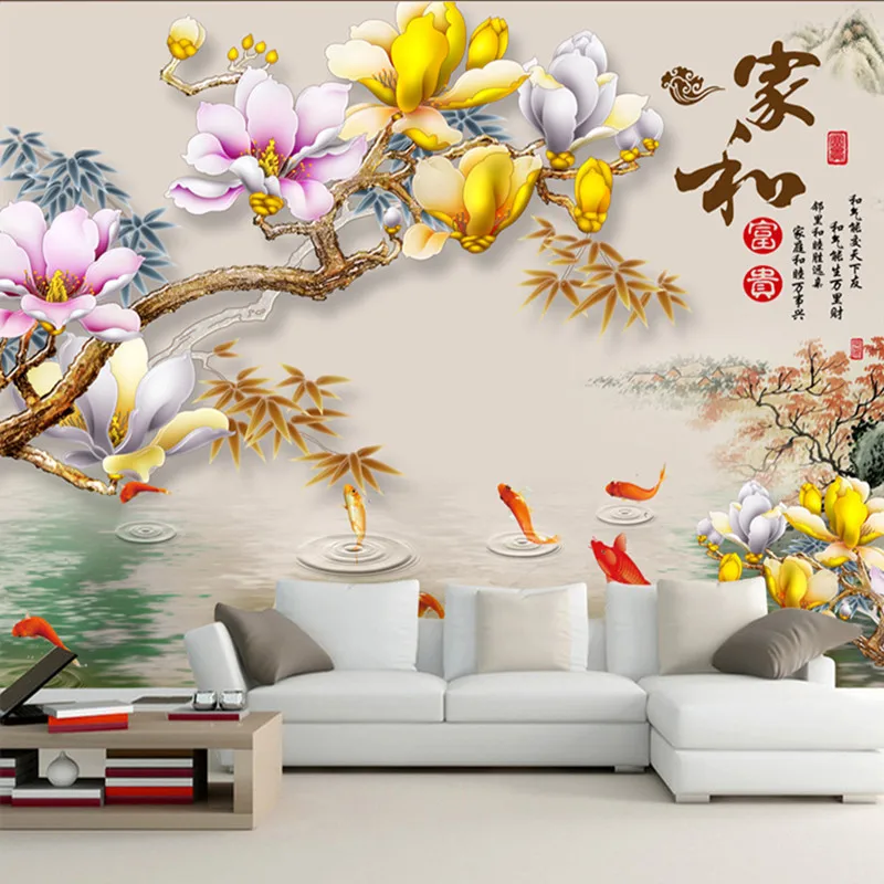 

Background of Television in the Drawing Room Wallpaper 3D Large Mural Living Room Bedroom Seamless Wall Cloth Jade Wallpaper