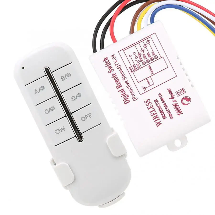 1/2/3/4 Ways ON/OFF AC180 240V 1000W беспроводной приемник света RF пульт дистанционного