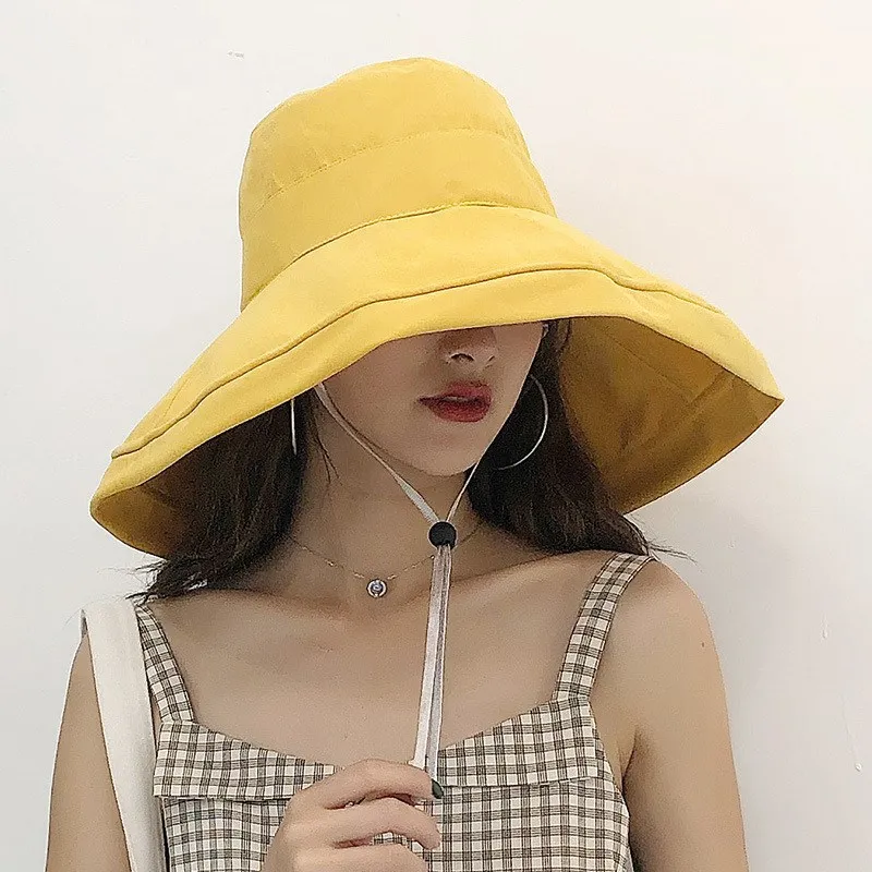 

Seaside Hat Suitable Big Face Summer Online Celebrity Korean-style Versatile Japanese-style Bucket Hat Women's Topee Face Coveri