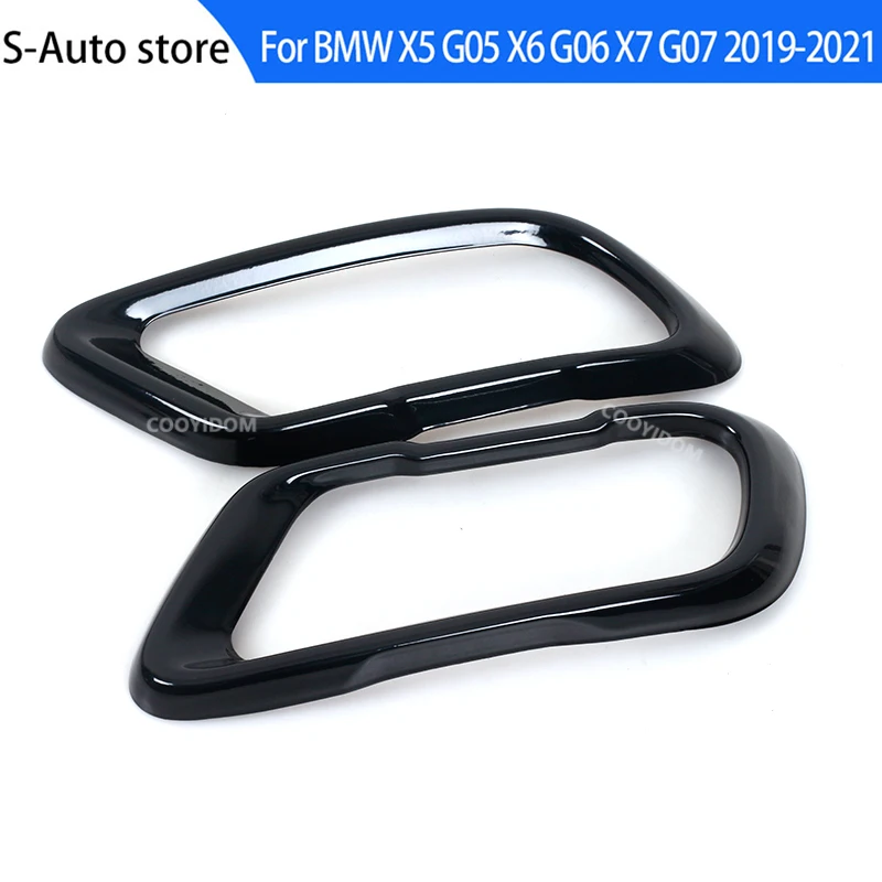 Stainless Pipe Throat Exhaust Outputs Tail Frame Trim Cover For BMW X5 G05 X7 G07 2019-2021 M Sport Version Auto Accessories 