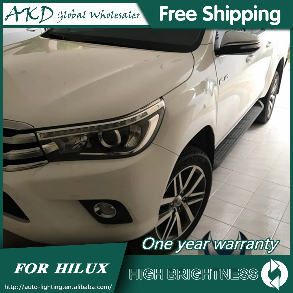 

AKD Car Styling for Toyota Hilux LED Headlights 2015-2017 New Revo Headlight DRL Bi Xenon Lens High Low Beam Parking Fog Lamp