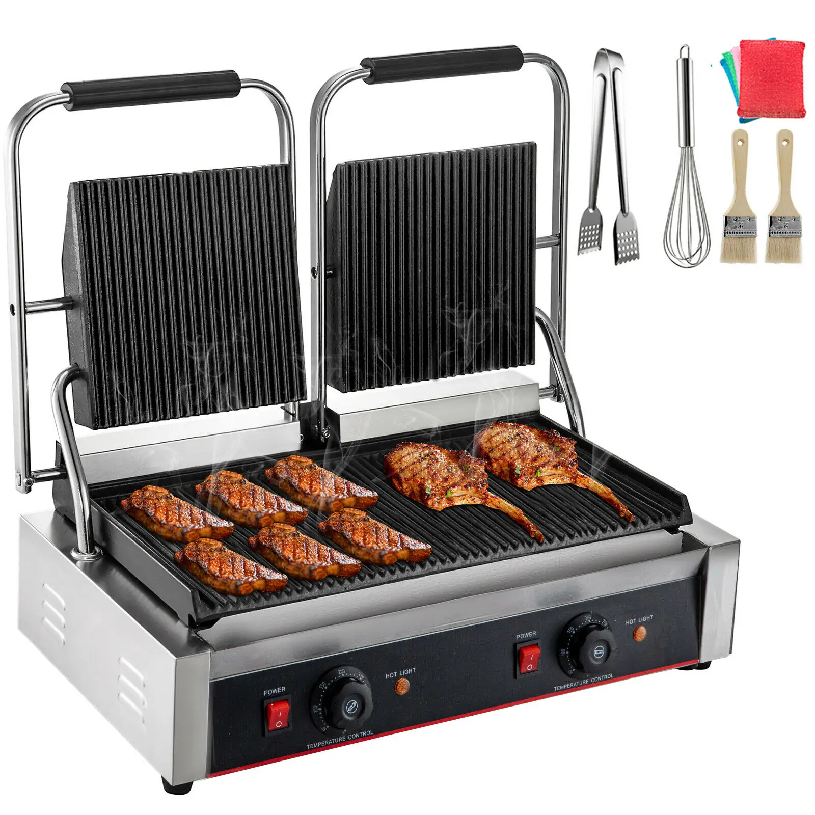 VEVOR Electric Contact Grill Griddle Panini Press Grill Non Stick for