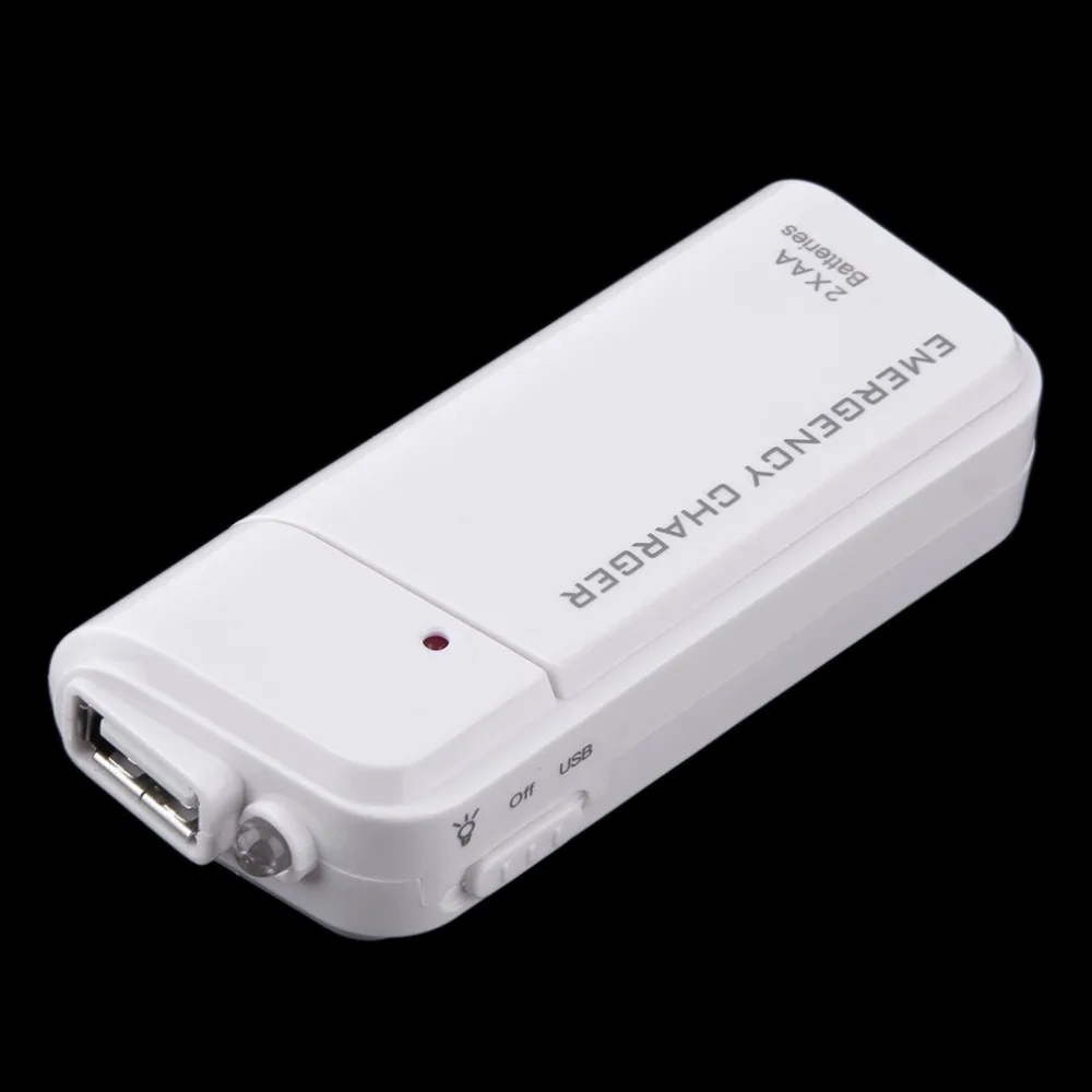 Универсальный портативный аварийный USB удлинитель для 2 батарей AA зарядное