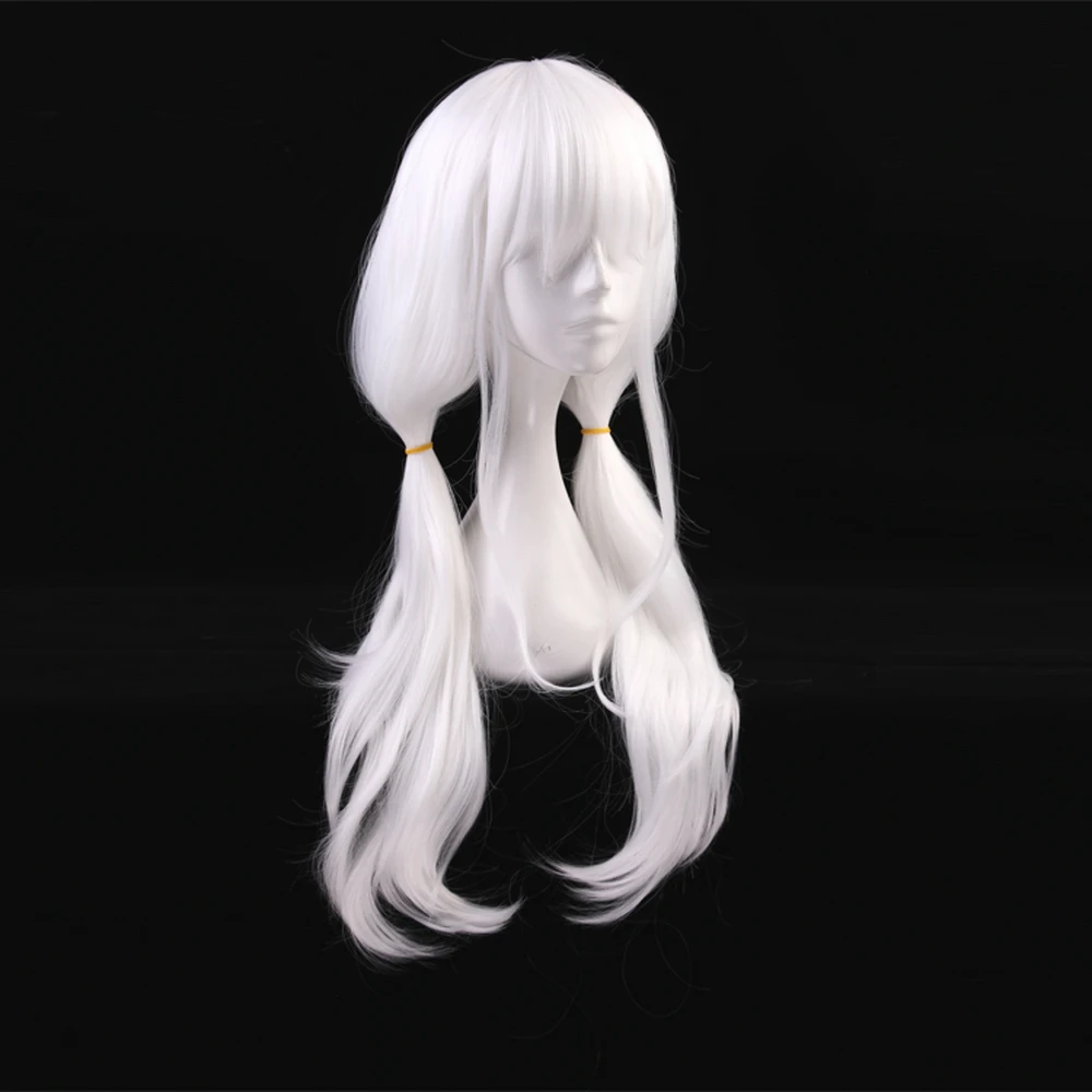 70 см белые волнистые Длинные Синтетические волосы Danganronpa V3 Angie Yonaga Anjii Аниме