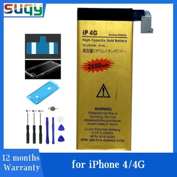 Suqy Para Iphone 4 acumulador de batería Para Iphone 4 4G Paquete de batería Para Apple 4 4G Bateria Para Movil Celular Smartphone herramientas
