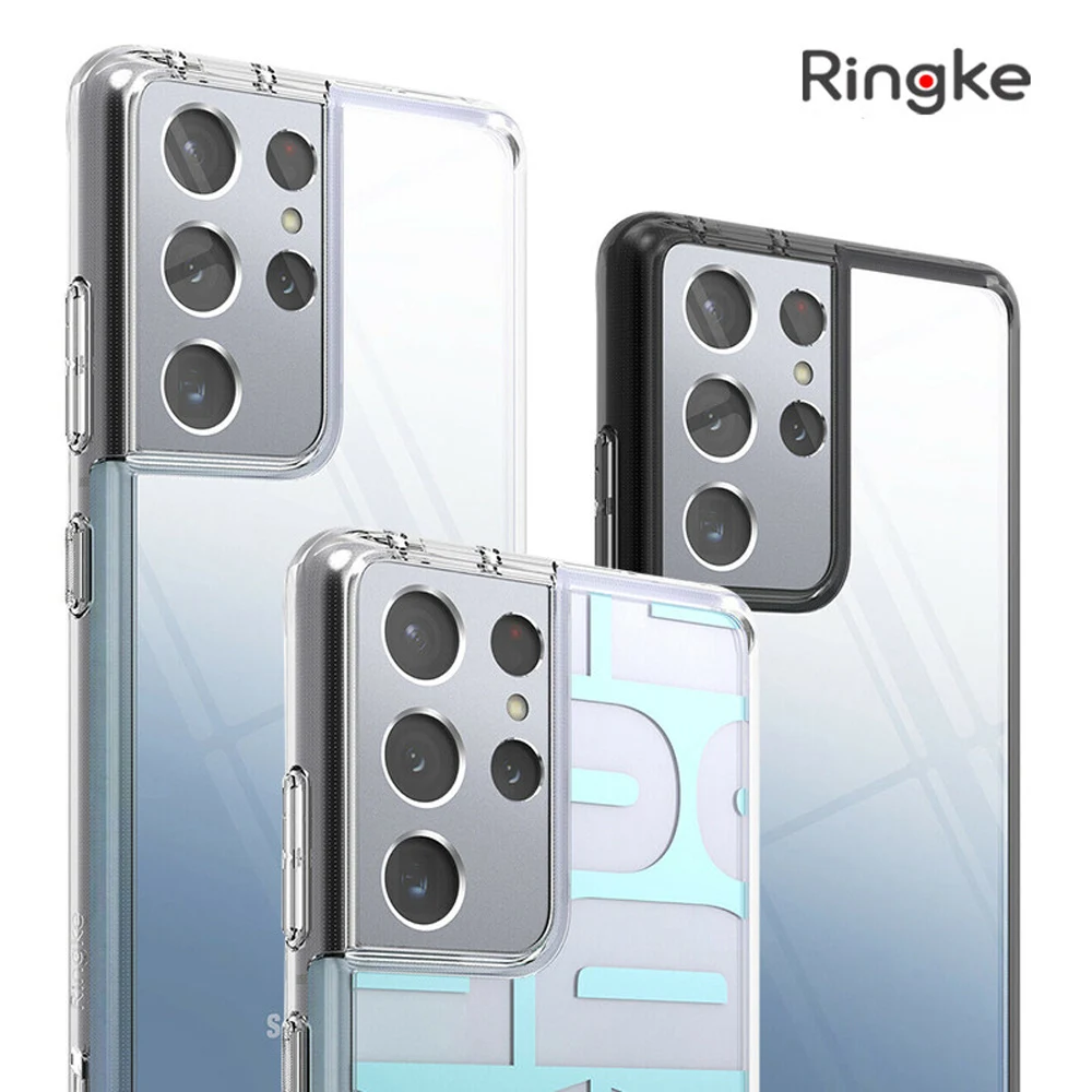 Ringke Fusion Designed for Galaxy S21 Ultra case Soft Tpu and Transparent Hard Plastic Back Hybrid Cover