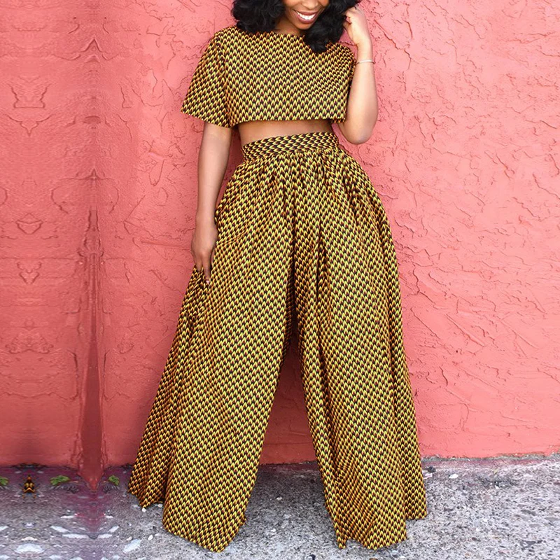 Women's pants Loose High Waist Wide Leg Pants Digital Printed Beach Casual harem Pants