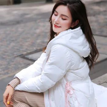 

Two White Side Duck Wear Down Puffer Jacket Winter Coat Women Warm Parka Casaco 0099 YY1229