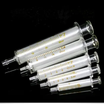 

All size 1ml to 100ml Lab Disposable Glass injection syringe Glass Liquid Syringe transfer pipette without Needle