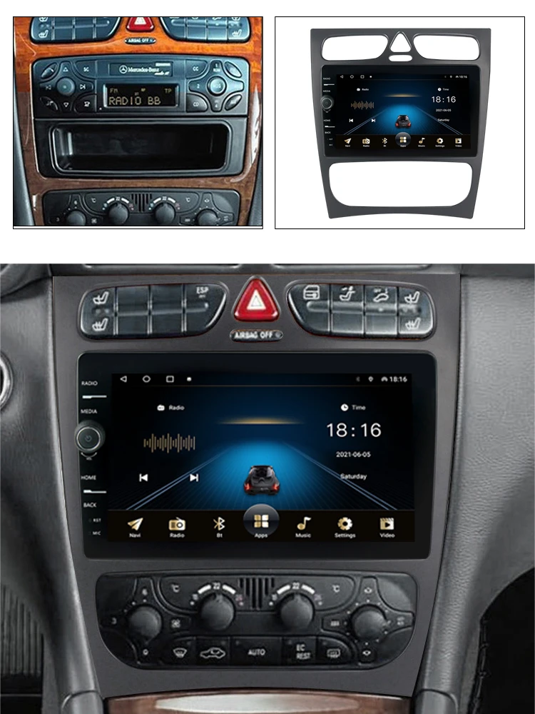 Car Radio For Mercedes Benz C Class W203 C200 C320 C350 Clk W209 2002 2005 Multimedia Video Player Navigation Gps No 2 Din 2din Car Multimedia Player Aliexpress