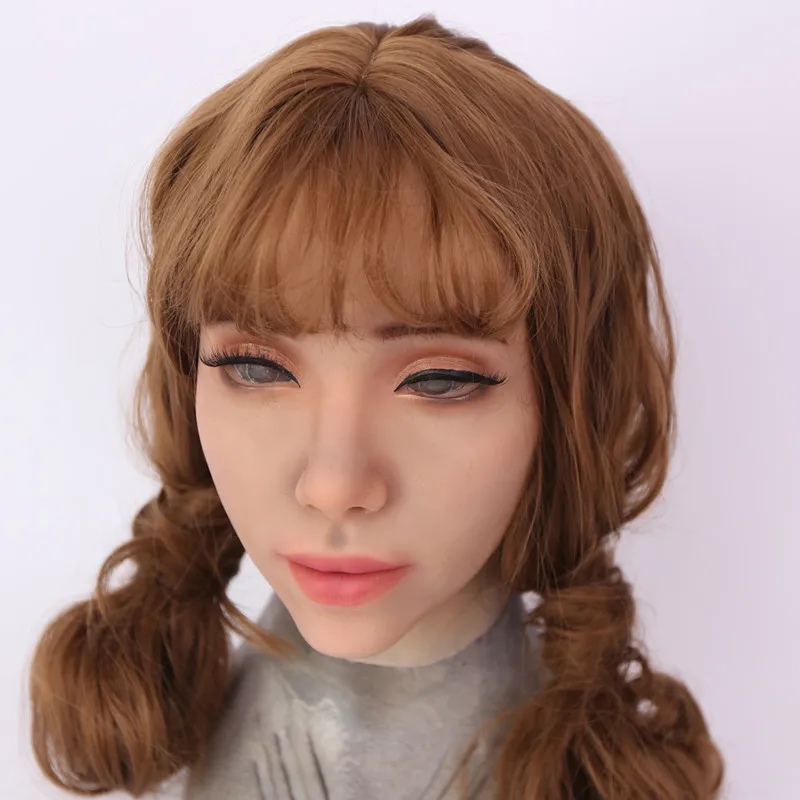 Новые милые 3D Мягкая силиконовая реалистичная женский манекен головы Трансвестит маска ручной работы макияж трансгендерная маска на Хеллоуин для косплея
