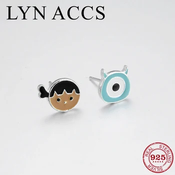 

Creative Cute Earrings 925 Sterling Silver Little girl and pet shape DIY gift Studs Earrings for Kids luxury Party Fine Jewelry