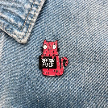 

Cartoon Fun Animal Red Cat Enamel Brooch Custom Alloy Badge Cowboy Clothes Bag Pin Accessories Fashion Woman Jewelry Gift Friend
