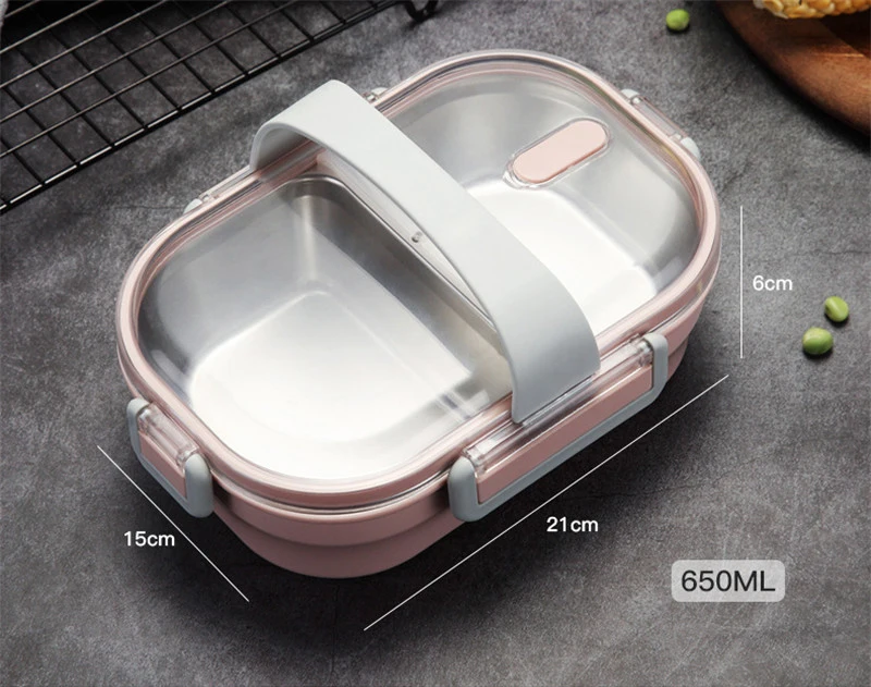 Ланч-бокс из нержавеющей стали, микроволновая печь для детей, Bento box, герметичный, Термальный, портативный Ланчбокс, контейнер для еды, коробка для хранения, для пеших прогулок