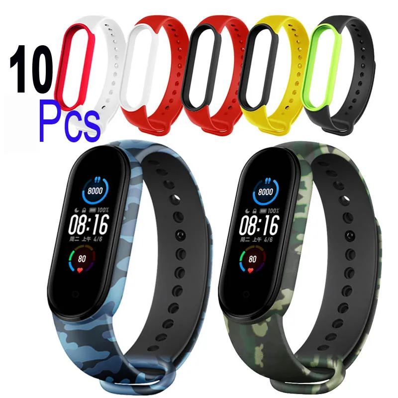 

Silicone WristBand For Xiaomi Mi Band 5 Wristband Bracelet Miband 5 Smart Wrist Strap Miband5 Replacement Watchband 10Pcs