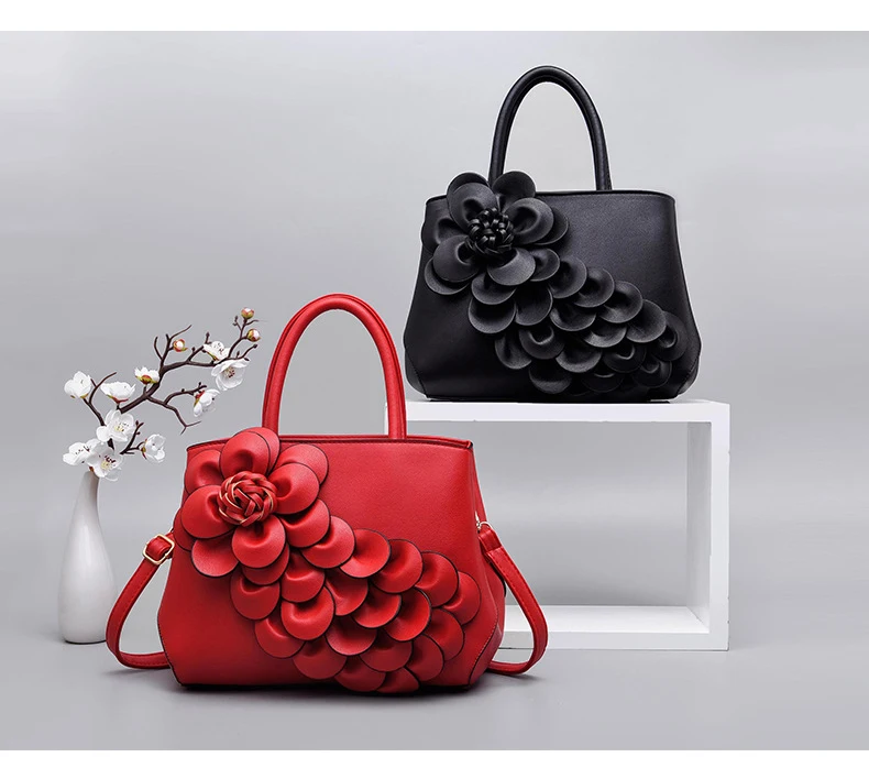 Новые модные женские сумки через плечо, женские сумки, роскошные брендовые кожаные женские сумки через плечо на молнии с цветочным клапаном