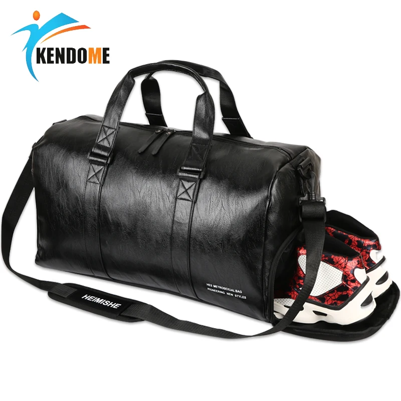

Sport Fitness Bags for Women 2019 Gym Bag PU Soft Handbag Men and Women Training Bag Multifunctional Travel Bag Shoulder Luggage