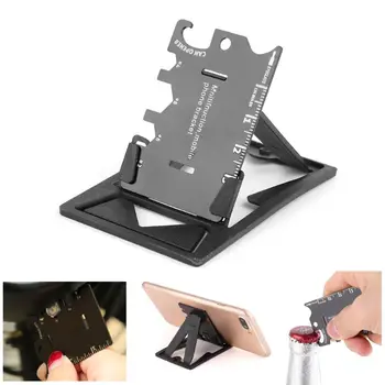 

Folding Mobile Phone Bracket Mini EDC Tool Card Bottle Opener Screwdriver Wrench