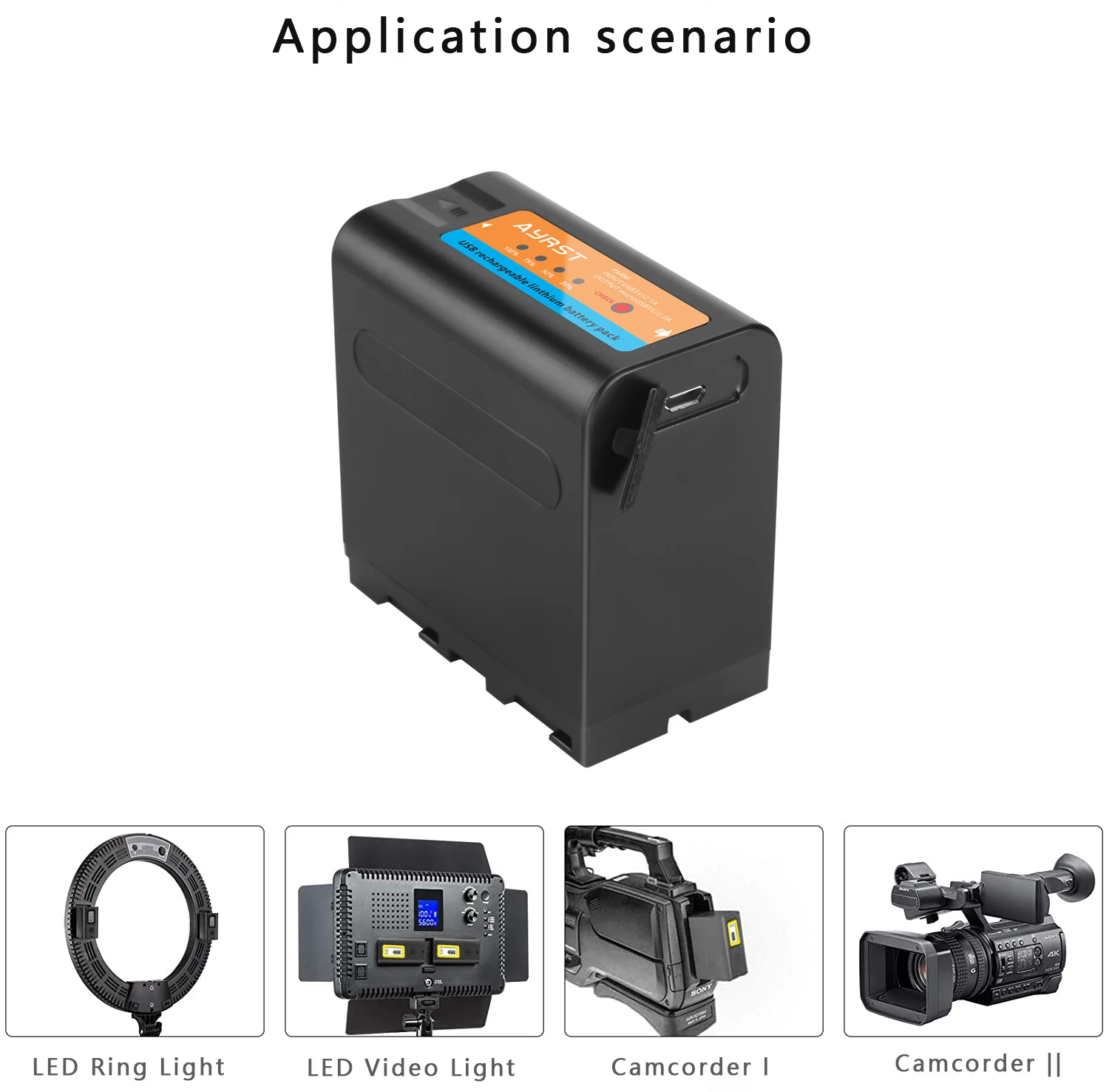 Bateria de 8800mah com Cabo Usb e Indicador Led para Sony Luz de Vídeo Mc1500c F960 F550 F570 F750 F770 - Image 6