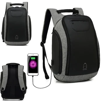 

BaiBu 15.6" Laptop Men Backpacks USB Charge Insulation Backpack 2019 New Backpack Casual Mochila Waterproof Travel Bag for male